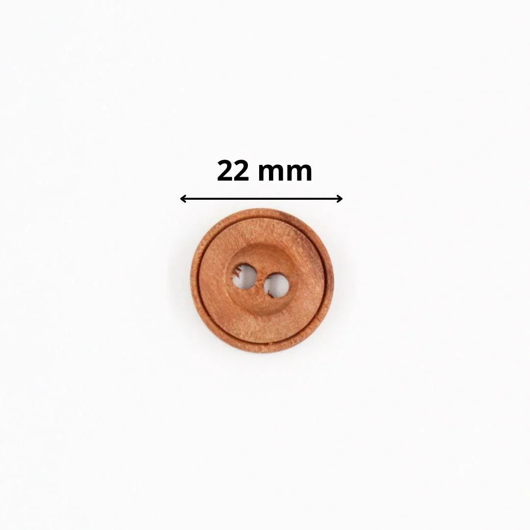 Holzknopf 2 Löcher | 22 mm - Stofftime