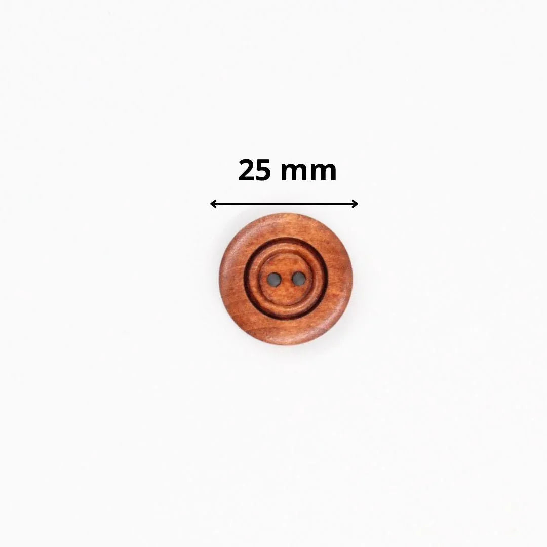 Holzknopf 2 Löcher | 25mm - Stofftime