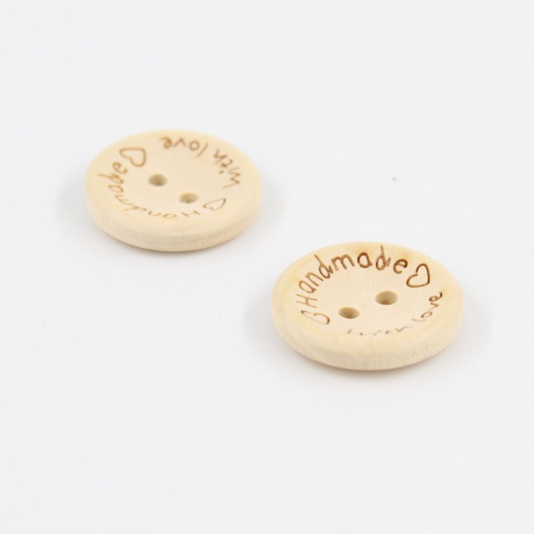 Holzknopf Handmade with love | 1 Stück - Stofftime