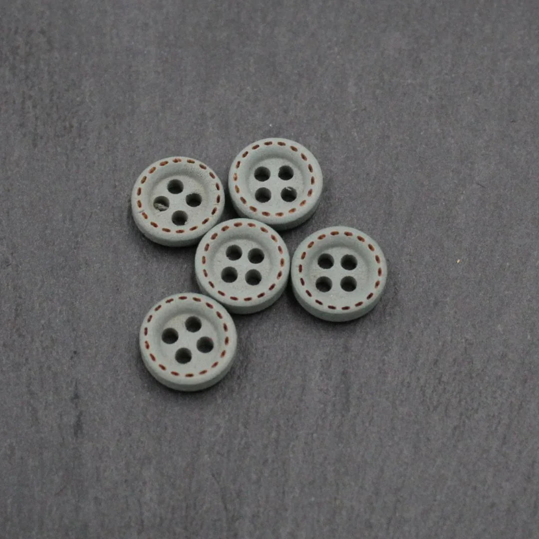 Holzknöpfe 10 mm – Set 5 Stück | Bunt | 4 - Loch - Knöpfe - Stofftime