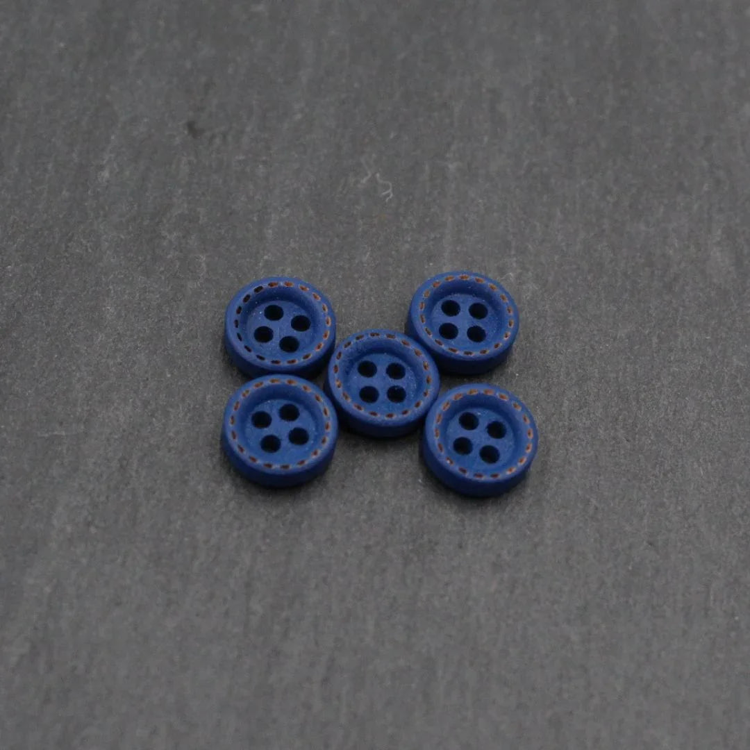Holzknöpfe 10 mm – Set 5 Stück | Bunt | 4 - Loch - Knöpfe - Stofftime
