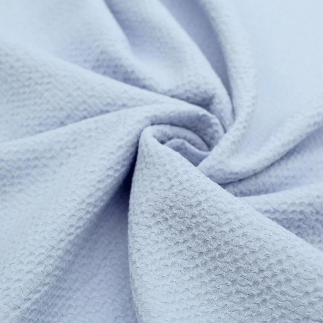 Jacquard Baumwolle Wabenstruktur | Hellblau - Stofftime