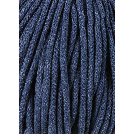 Baumwollkordel 5 mm, 100 Meter in Jeans | Nahaufnahme