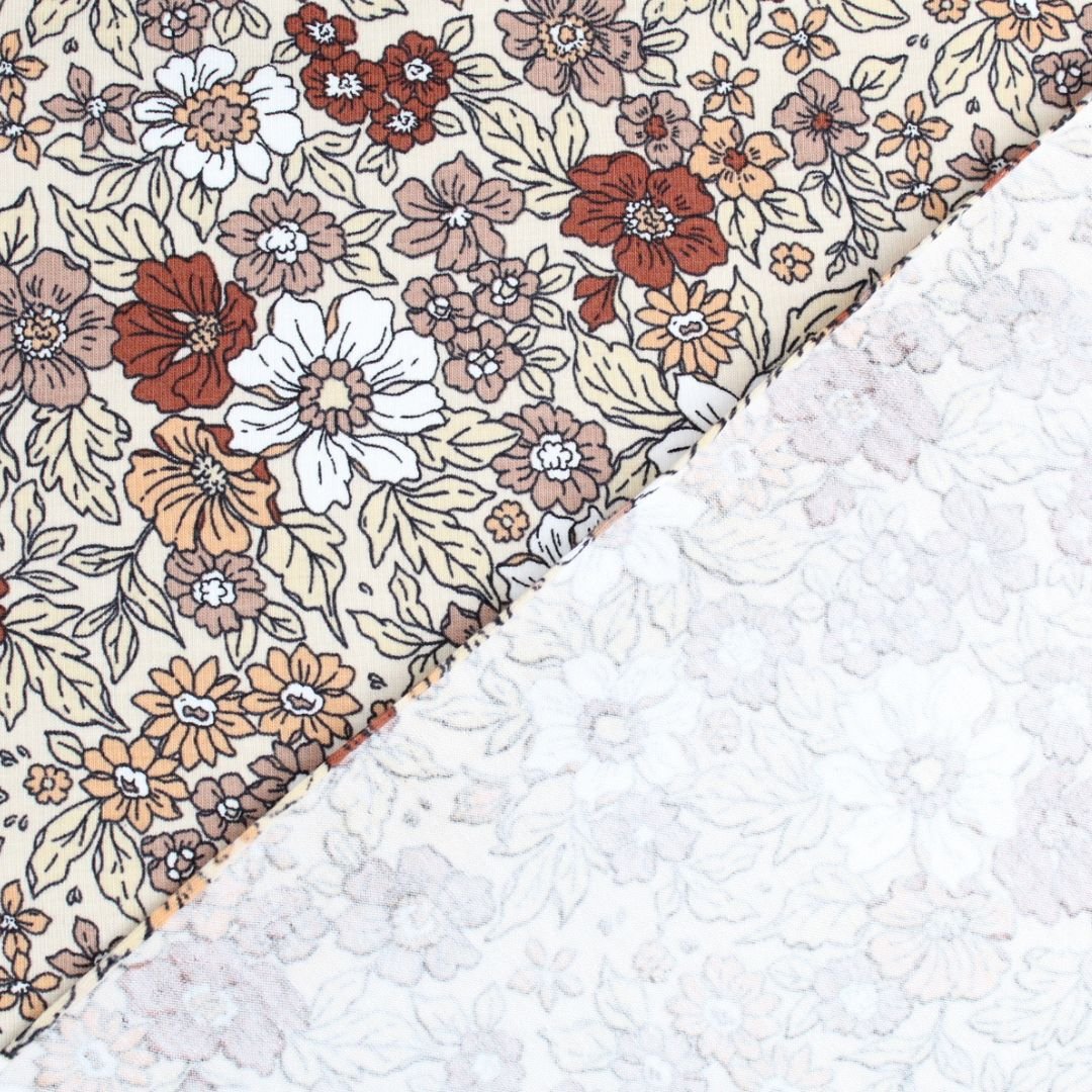 Jersey Blumen Vintage | Beige - Stofftime