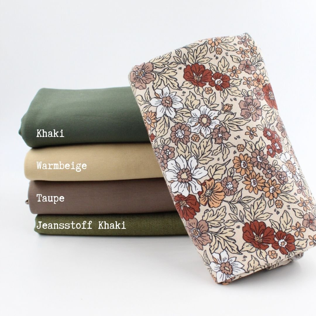 Jersey Blumen Vintage | Beige - Stofftime
