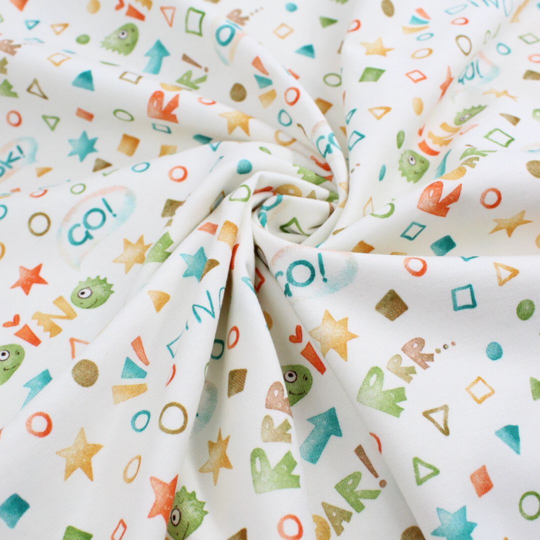 Jersey Dino Freunde | Ecru - Stofftime