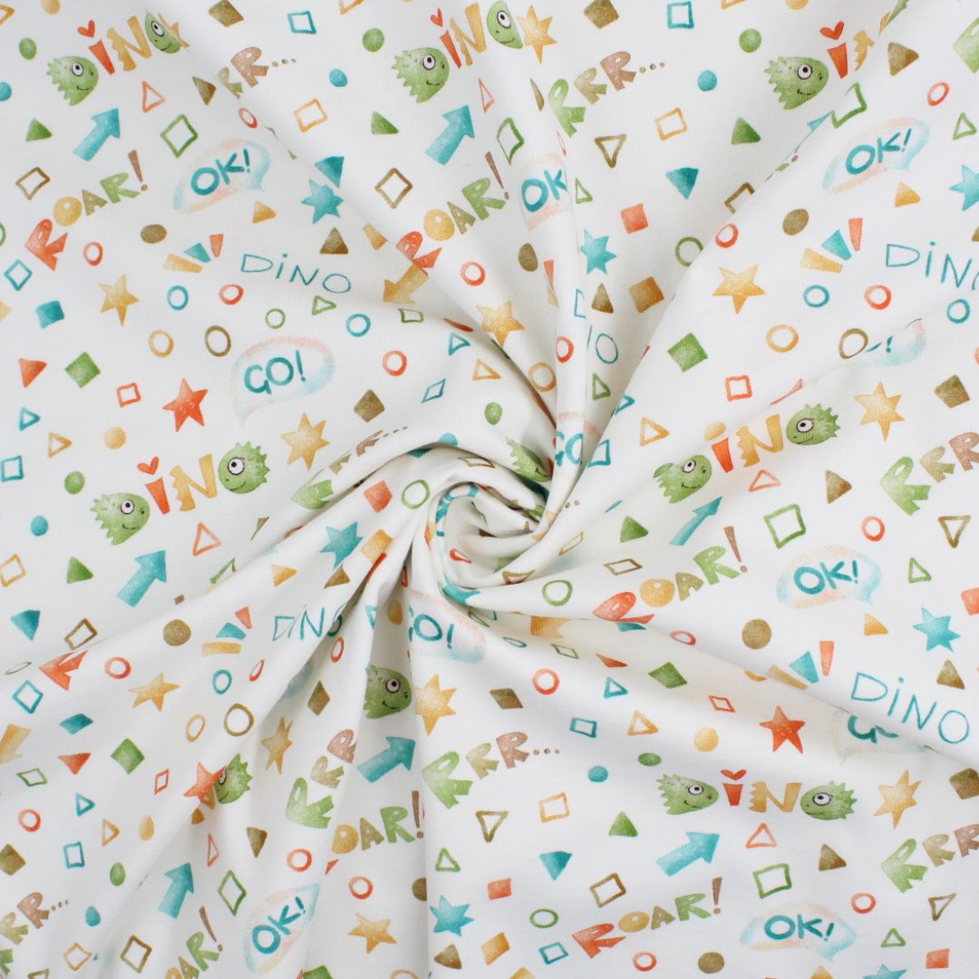 Jersey Dino Freunde | Ecru - Stofftime
