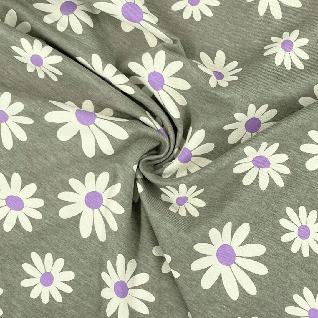 Jersey Gänseblümchen Daisy | Khaki meliert - Stofftime