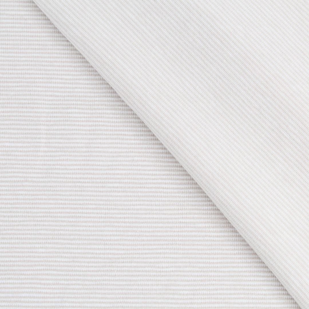 Jersey Stoff Streifen 1 mm | Hellbeige - Stofftime