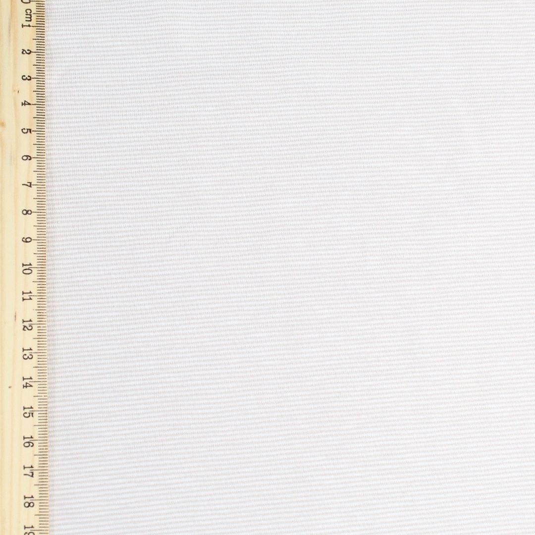 Jersey Stoff Streifen 1 mm | Hellbeige - Stofftime