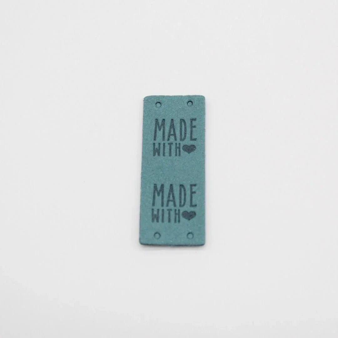 Lederetikett Made with Love | 20x50 mm - Stofftime