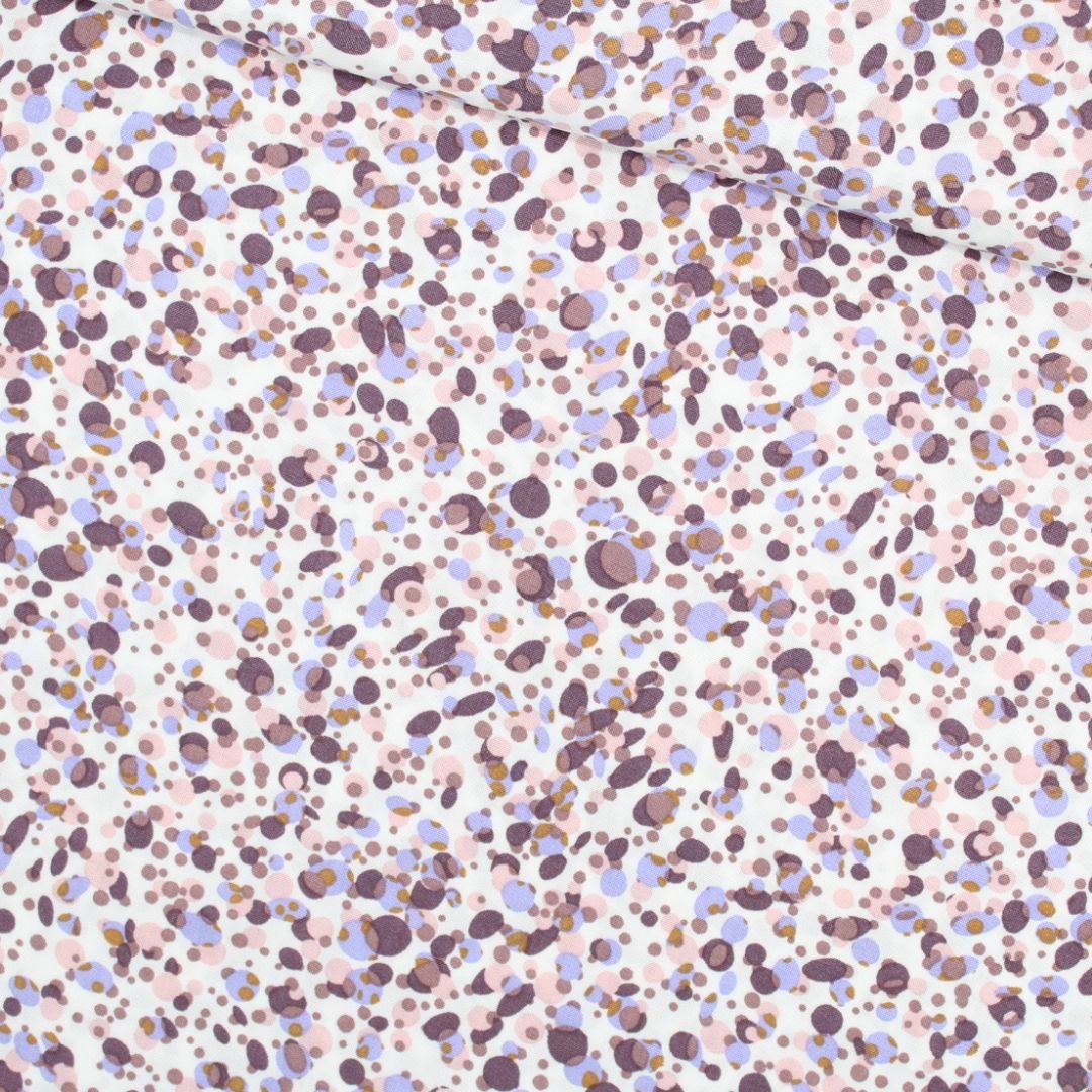 Letzte Reststück 116 cm Viskosestoff - kleine Punkten | Lila - Stofftime