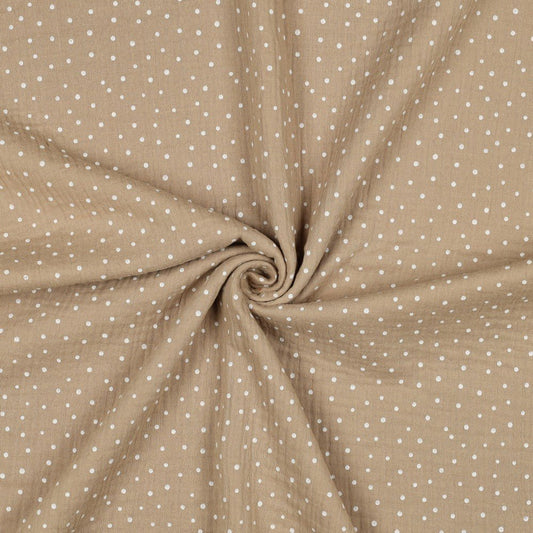 Musselin mit weißen Punkten - Stofftime
