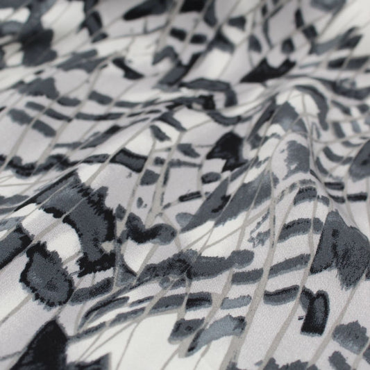 Satin Viskose Federn | Grau - Stofftime