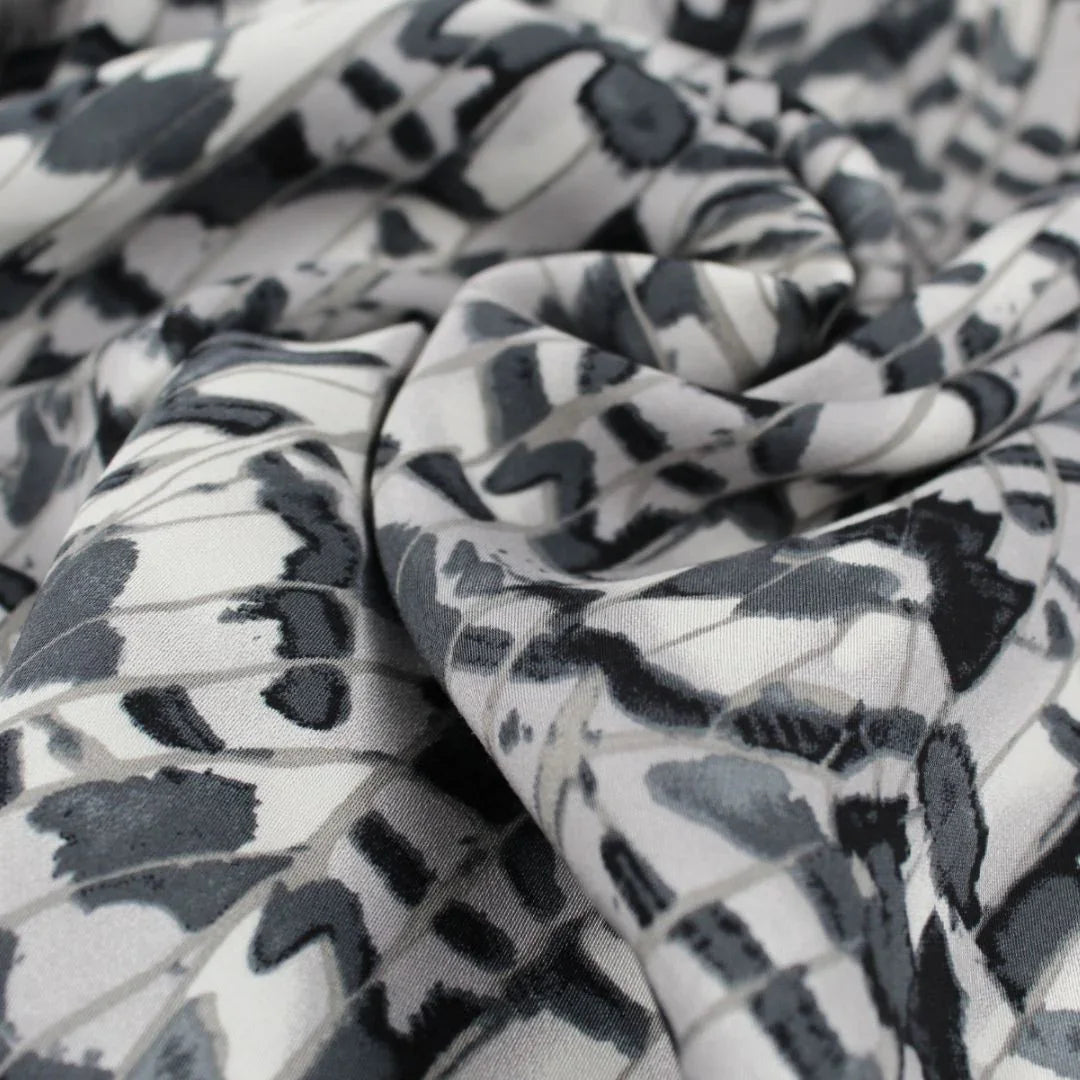 Satin Viskose Federn | Grau - Stofftime