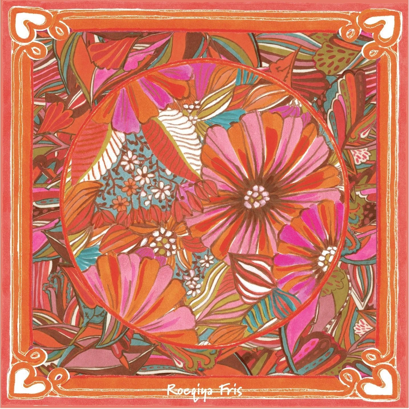 Stoffpanel Blumen Viskose | Fuchsia - Stofftime