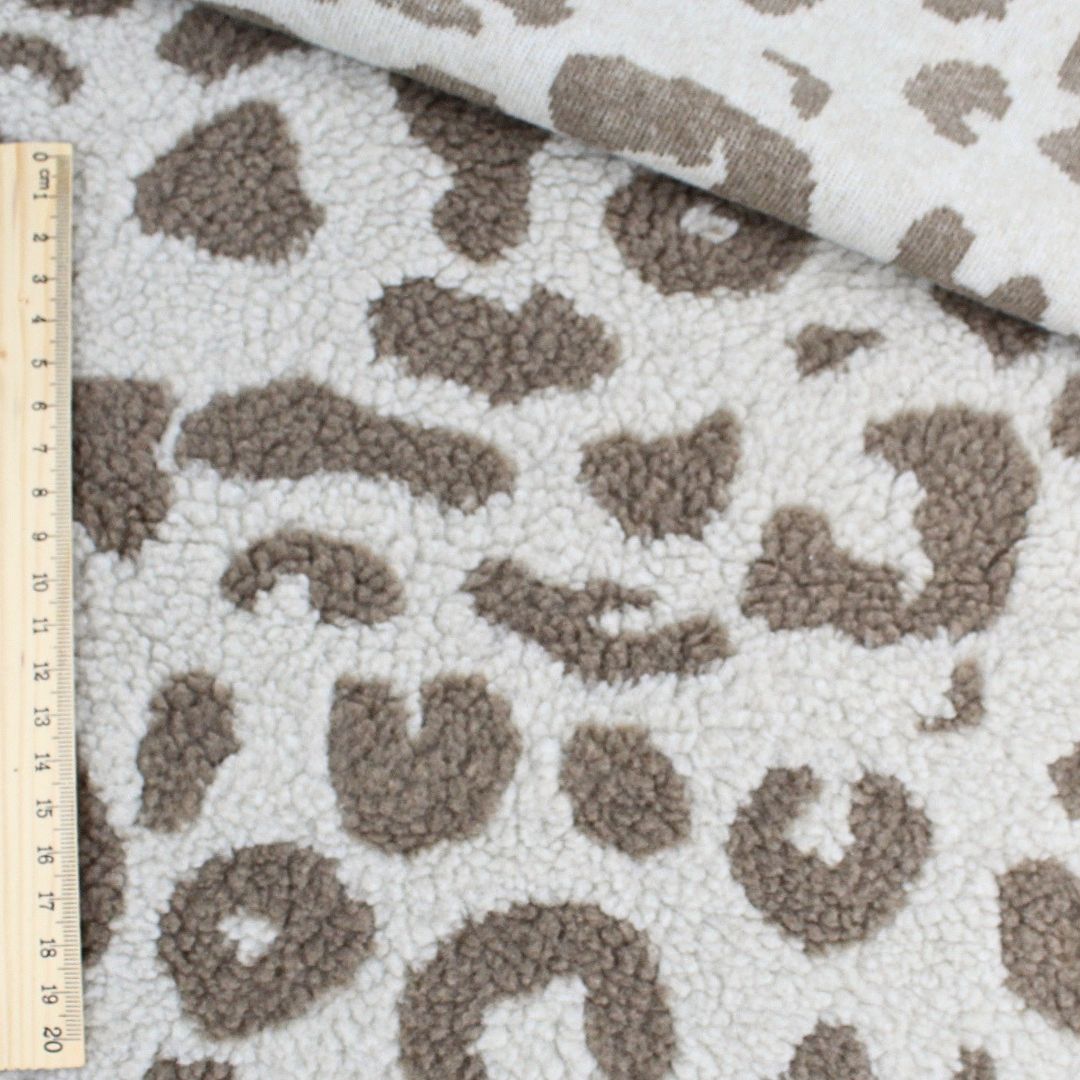 Teddyplüsch Bouclé | Leopardenmuster - Stofftime