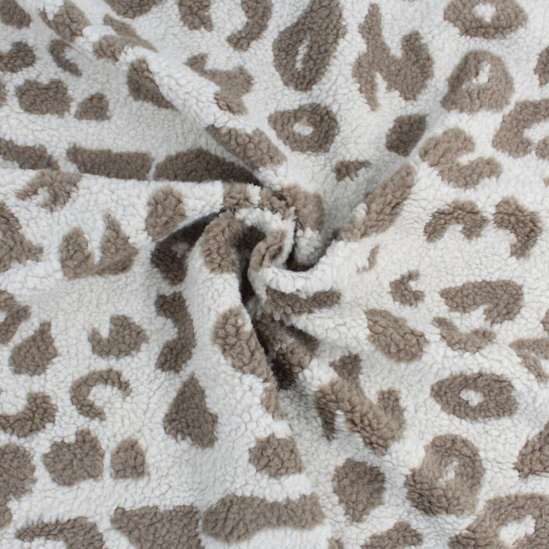 Teddyplüsch Bouclé | Leopardenmuster - Stofftime