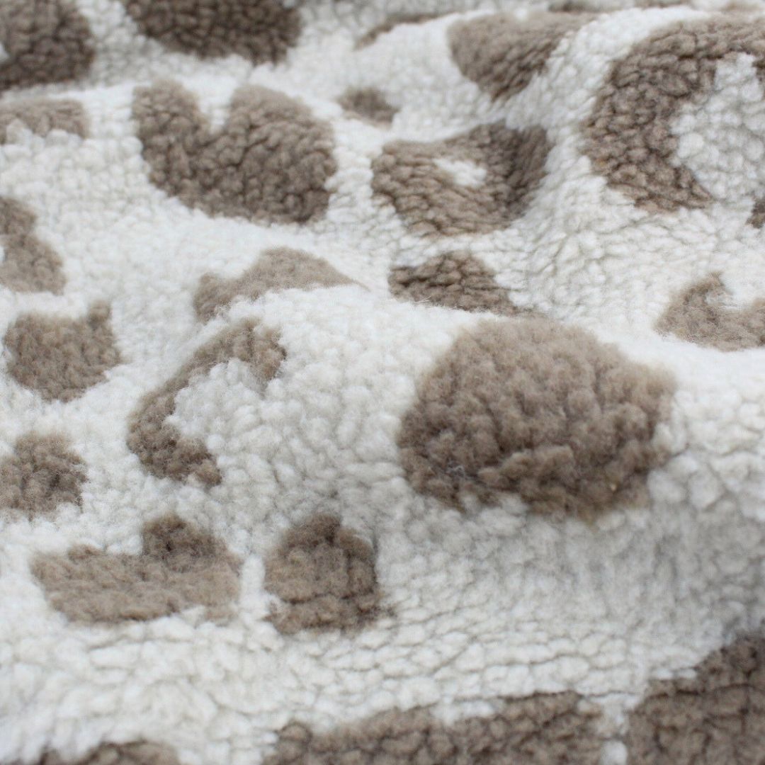 Teddyplüsch Bouclé | Leopardenmuster - Stofftime