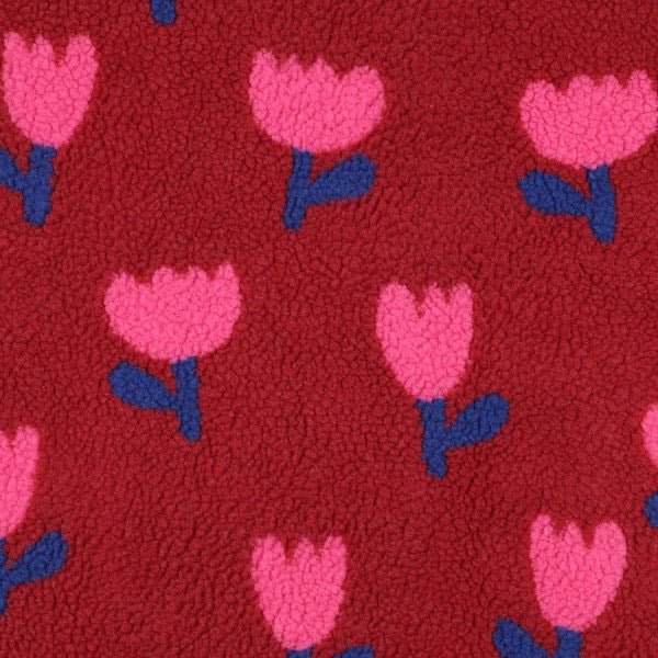 Teddyplüsch Bouclé | Tulpenmuster - Stofftime