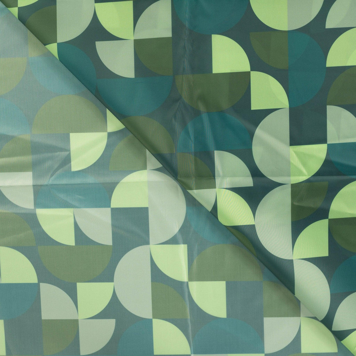 Wasserabweisender Poncho Stoff Geometrisch | Grün - Stofftime