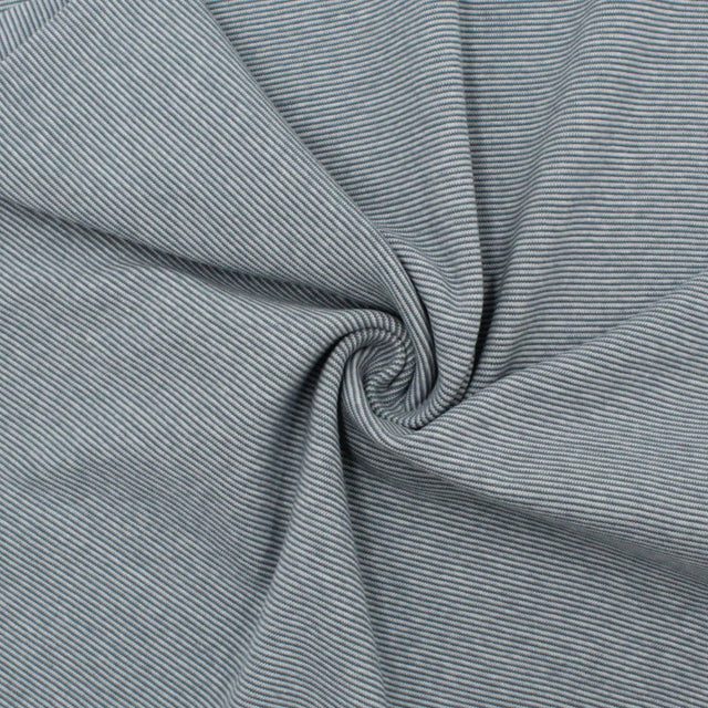 Bündchenstoff gestreift Stahlblau