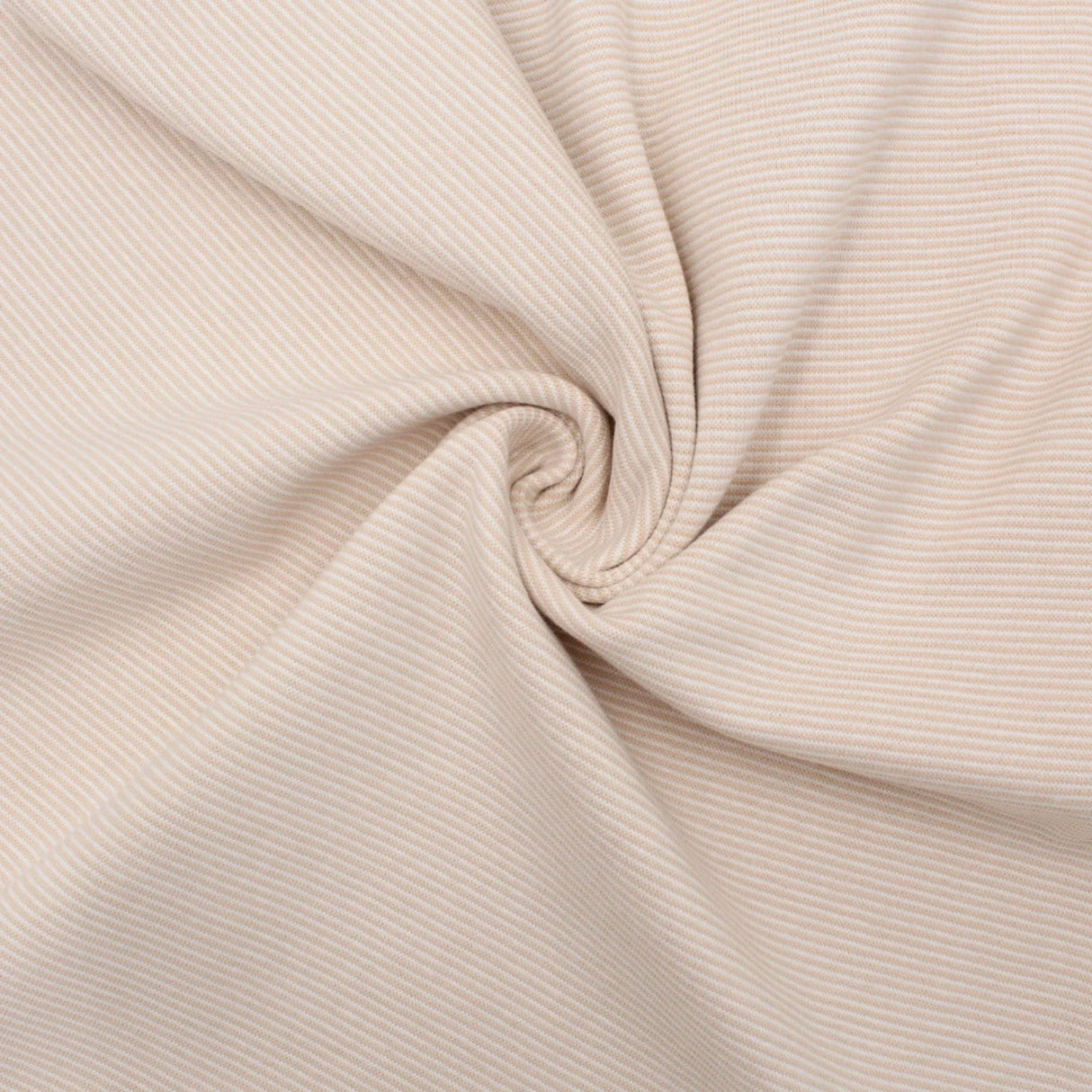 Bündchenstoff gestreift hellbeige