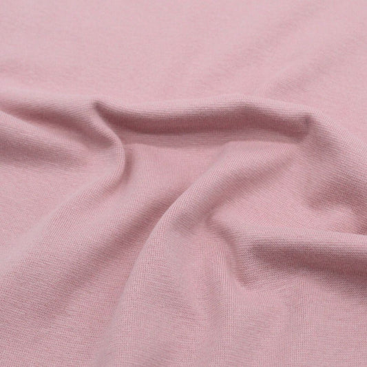 Bündchenstoff in Nude Rosa – Elastisch, weich und langlebig, perfekt für Nähprojekte wie Pumphosen, Strampler und Pullover.