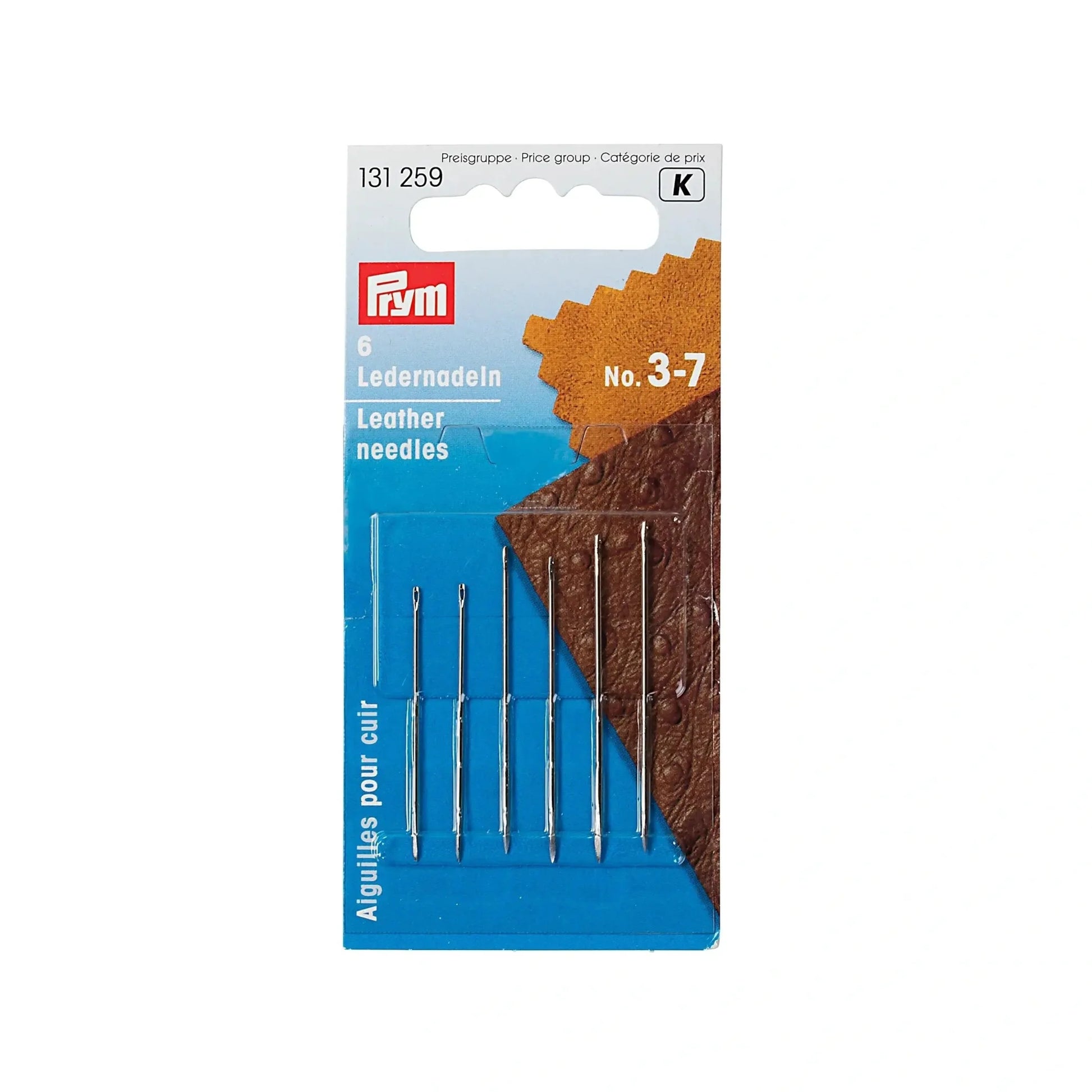 Ledernadeln aus gehärtetem Stahl Set Größen 3 bis 7