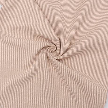 Bündchenstoff gestreift Beige