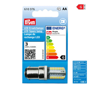 Prym LED Ersatzlampe für Nähmaschine 2,5W mit Bajonettverschluss transparent für helles und energiesparendes Nähen
