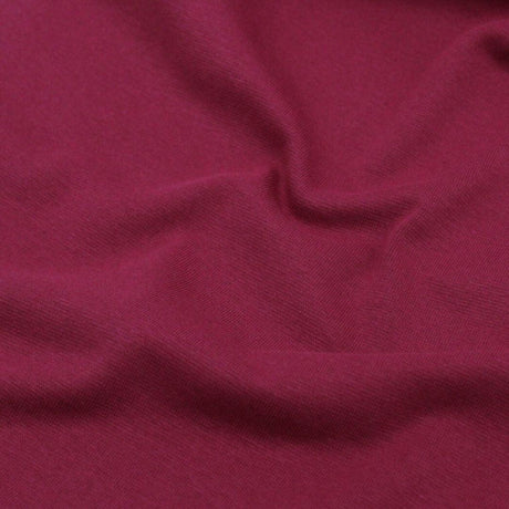 Bündchenstoff in Weinrot – Elastisch, weich und langlebig, perfekt für Nähprojekte wie Pumphosen, Strampler und Pullover.