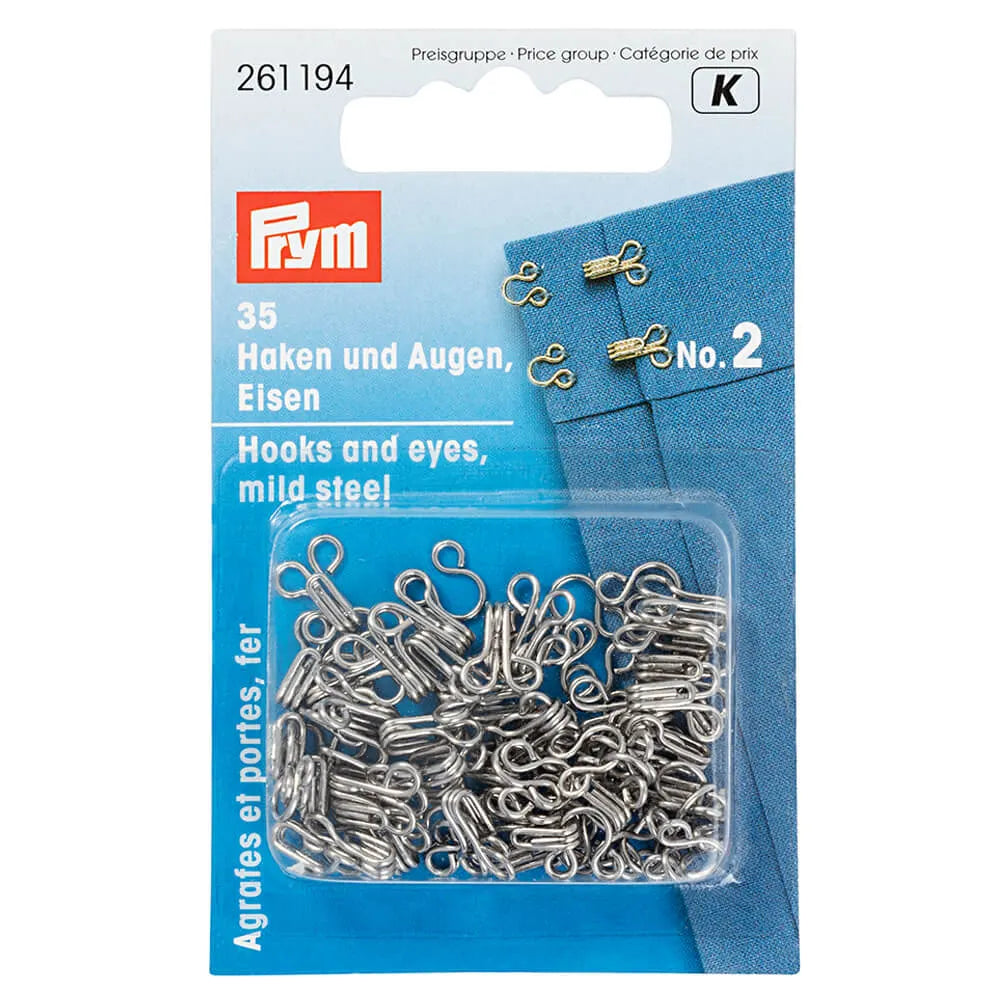 Prym Haken und Augen Edelstahl Größe 2 35 Stück rostfrei Verschluss