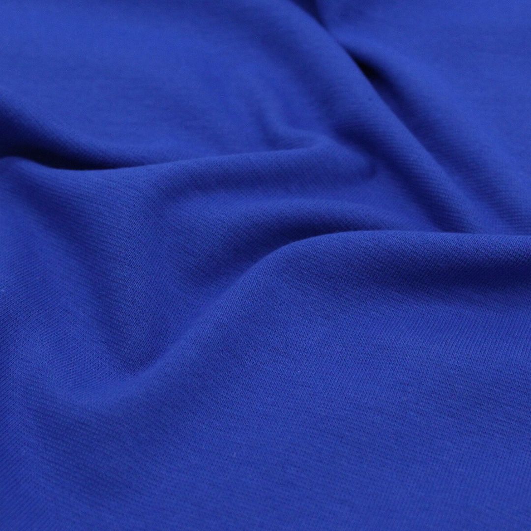 Bündchenstoff in Cobalt – Elastisch, weich und langlebig, perfekt für Nähprojekte wie Pumphosen, Strampler und Pullover.