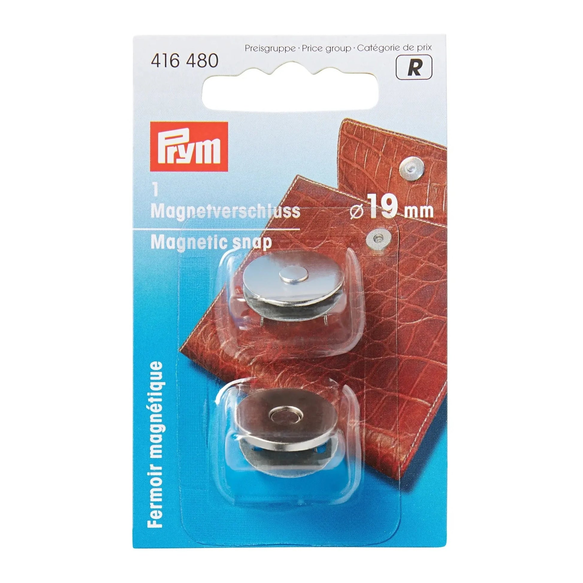 Prym Magnetverschluss 19 mm silber für Taschen und Rucksäcke