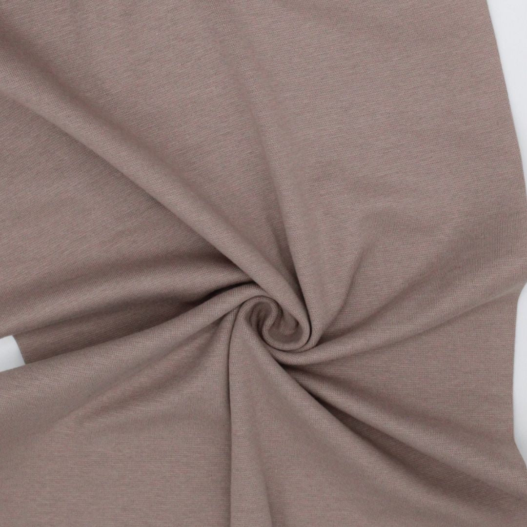 Weicher und elastischer Bündchenstoff in Taupe 