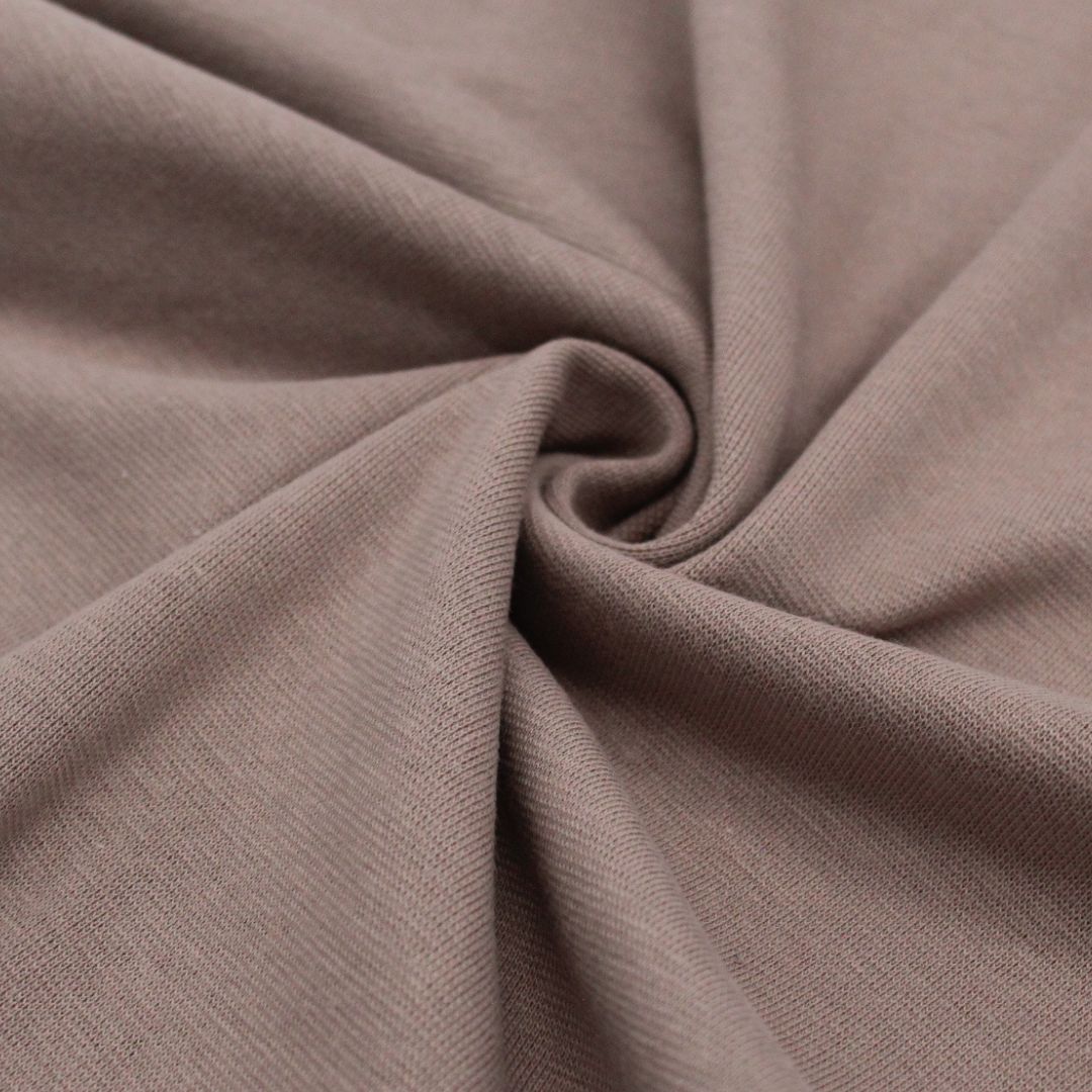 Weicher und elastischer Bündchenstoff in Taupe | Schlauchware