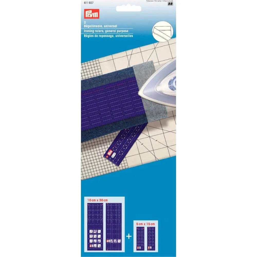 Prym Bügellineale Universal 10x30cm und 5x15cm für präzises Abmessen, Falten und Säumen