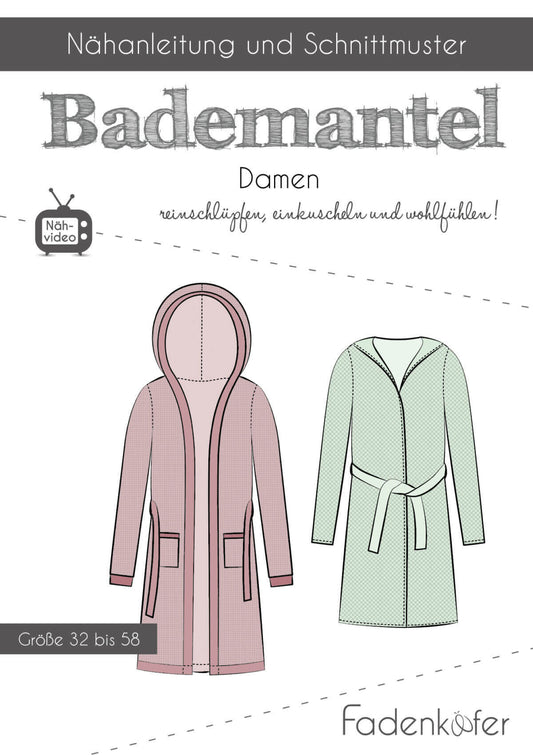 Nähanleitung und Schnittmuster Bademantel Damen | Fadenkäfer