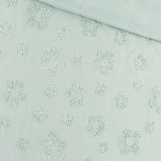 Baumwoll Jacquard Blumen | Mintgrün