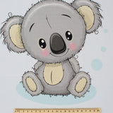 Baumwollpanel für Nähprojekte: 38x38 cm Baumwollstoff mit Koala-Motiv, perfekt für DIY-Projekte wie Kissenbezüge oder Krabbeldecken.
