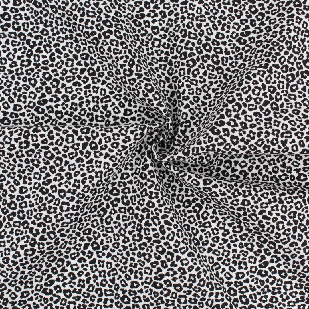 Baumwollpopeline Leopardenmuster Ecru 