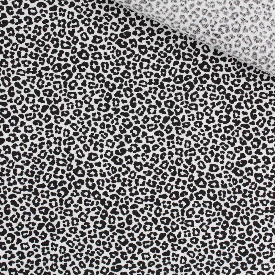 Baumwollpopeline Leopardenmuster Ecru