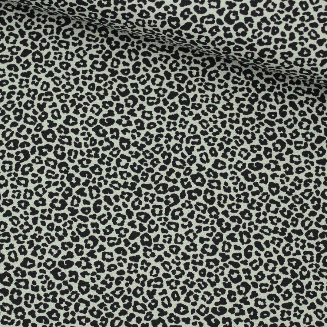 Baumwollpopeline Mini-Leopard Khaki – glatter Baumwollstoff mit Muster
