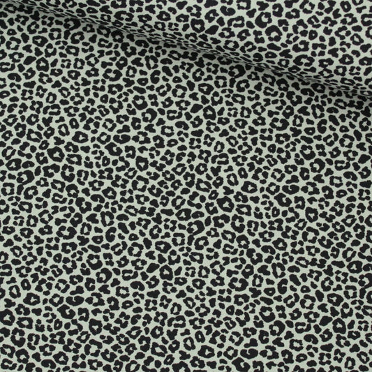 Baumwollpopeline Mini-Leopard Khaki – glatter Baumwollstoff mit Muster