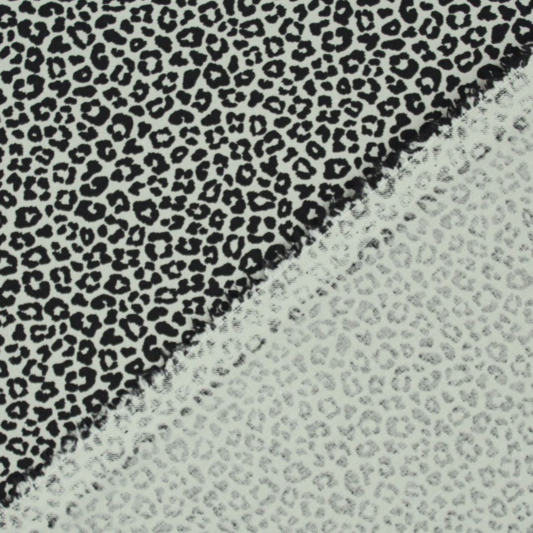 Baumwollpopeline mini Leopad Khaki mit Rückseite