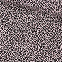 Detailansicht Baumwollpopeline Mini-Leopard Rosa – feiner Animalprint auf rosafarbenem Baumwollstoff