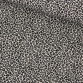 Baumwollpopeline Mini-Leopard in Sand – Nahaufnahme des Musters