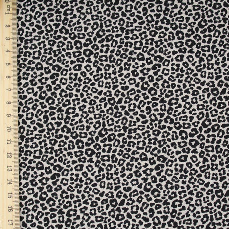 Glatt ausgelegter Popeline-Stoff mit Mini-Leopardenprint – Beige/Braun
