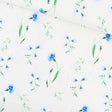 Baumwollstoff blaue Kornblumen auf Ecru